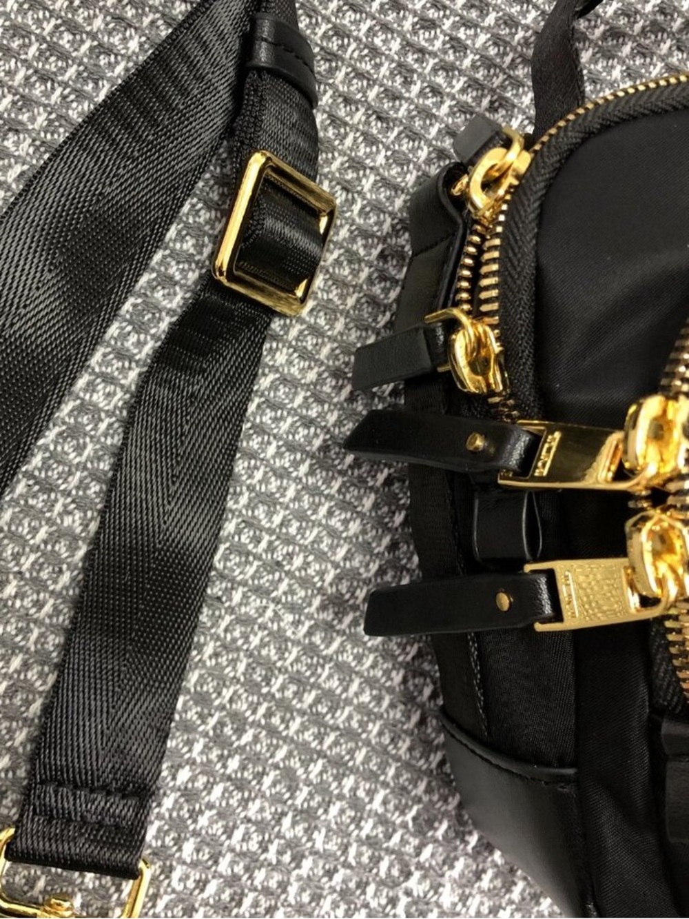 Tumi Black Nylon Crossbody Bag with Gold Hardware - Picture 3 of 10